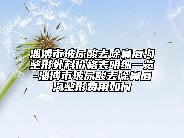 淄博市玻尿酸去除鼻唇溝整形外科價(jià)格表明細(xì)一覽-淄博市玻尿酸去除鼻唇溝整形費(fèi)用如何