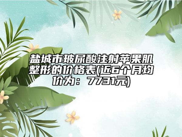 鹽城市玻尿酸注射蘋果肌整形的價格表(近6個月均價為：7731元)
