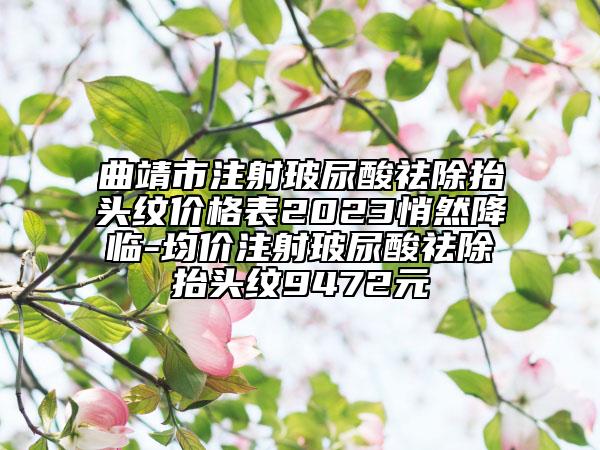 曲靖市注射玻尿酸祛除抬頭紋價格表2023悄然降臨-均價注射玻尿酸祛除抬頭紋9472元