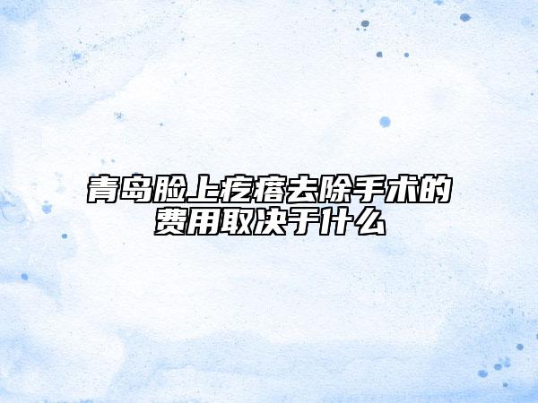青島臉上疙瘩去除手術(shù)的費用取決于什么