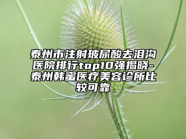 泰州市注射玻尿酸去淚溝醫(yī)院排行top10強揭曉-泰州韓蜜醫(yī)療美容診所比較可靠
