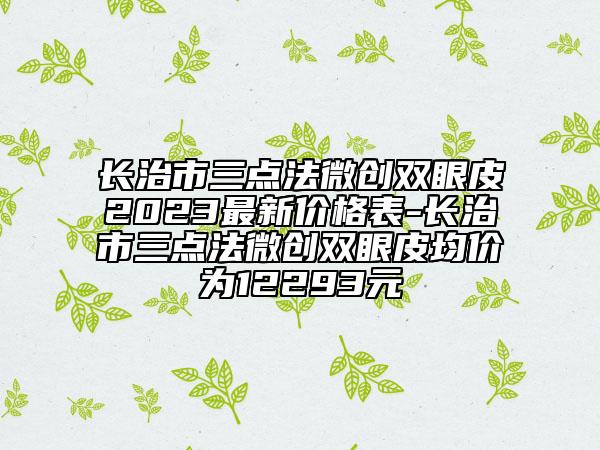 長(zhǎng)治市三點(diǎn)法微創(chuàng)雙眼皮2023最新價(jià)格表-長(zhǎng)治市三點(diǎn)法微創(chuàng)雙眼皮均價(jià)為12293元