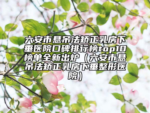 六安市懸吊法矯正乳房下垂醫(yī)院口碑排行榜top10榜單全新出爐（六安市懸吊法矯正乳房下垂整形醫(yī)院）