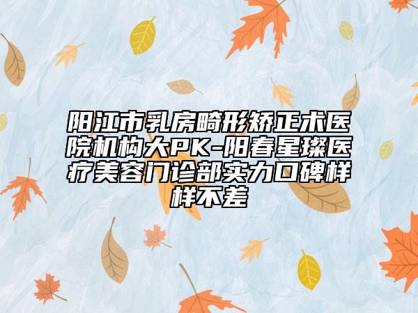陽江市乳房畸形矯正術(shù)醫(yī)院機構(gòu)大PK-陽春星璨醫(yī)療美容門診部實力口碑樣樣不差