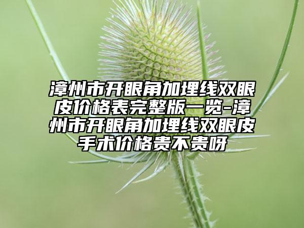 漳州市開眼角加埋線雙眼皮價格表完整版一覽-漳州市開眼角加埋線雙眼皮手術(shù)價格貴不貴呀