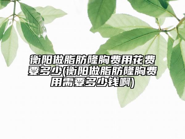 衡陽做脂肪隆胸費(fèi)用花費(fèi)要多少(衡陽做脂肪隆胸費(fèi)用需要多少錢啊)