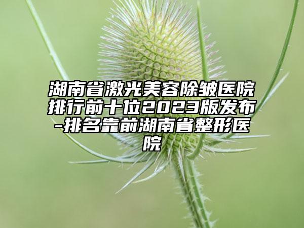 湖南省激光美容除皺醫(yī)院排行前十位2023版發(fā)布-排名靠前湖南省整形醫(yī)院