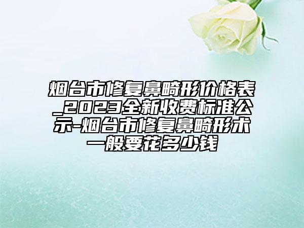 煙臺(tái)市修復(fù)鼻畸形價(jià)格表_2023全新收費(fèi)標(biāo)準(zhǔn)公示-煙臺(tái)市修復(fù)鼻畸形術(shù)一般要花多少錢(qián)
