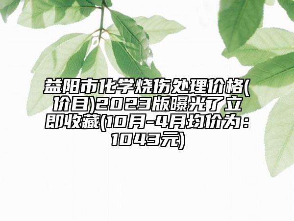 益陽市化學燒傷處理價格(價目)2023版曝光了立即收藏(10月-4月均價為：1043元)