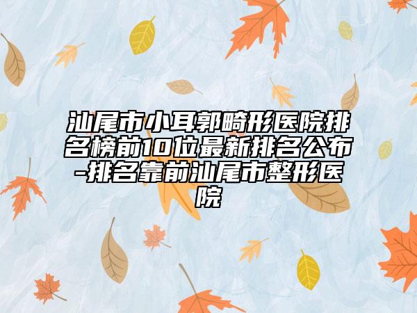 汕尾市小耳郭畸形醫(yī)院排名榜前10位最新排名公布-排名靠前汕尾市整形醫(yī)院