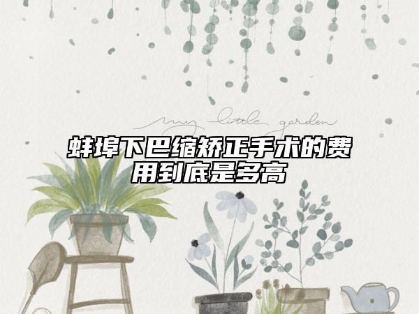 蚌埠下巴縮矯正手術(shù)的費(fèi)用到底是多高