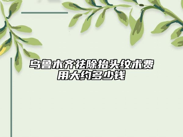 烏魯木齊祛除抬頭紋術(shù)費用大約多少錢