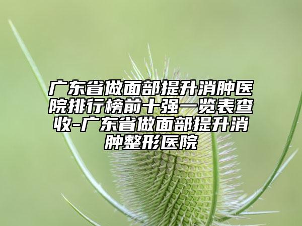 廣東省做面部提升消腫醫(yī)院排行榜前十強一覽表查收-廣東省做面部提升消腫整形醫(yī)院