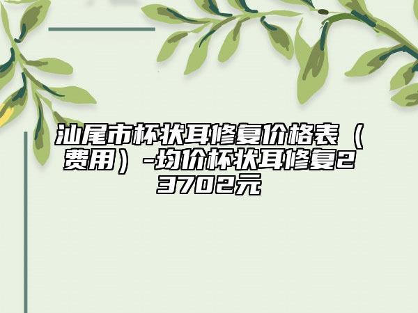 汕尾市杯狀耳修復(fù)價(jià)格表(費(fèi)用)-均價(jià)杯狀耳修復(fù)23702元