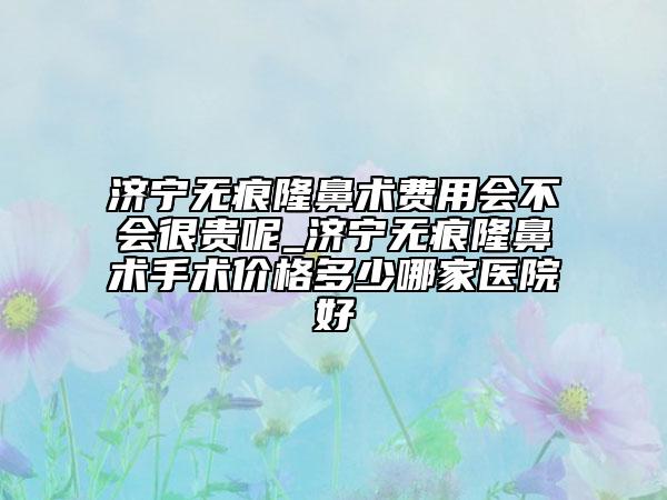 濟寧無痕隆鼻術(shù)費用會不會很貴呢_濟寧無痕隆鼻術(shù)手術(shù)價格多少哪家醫(yī)院好