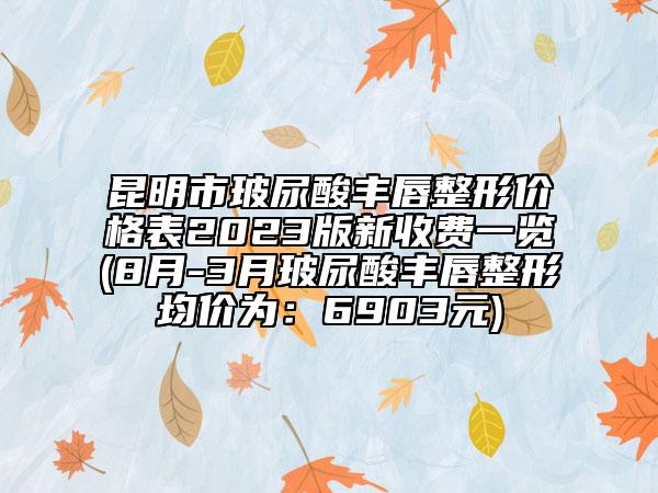 昆明市玻尿酸豐唇整形價格表2023版新收費一覽(8月-3月玻尿酸豐唇整形均價為：6903元)