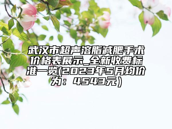 武漢市超聲溶脂減肥手術(shù)價格表展示_全新收費(fèi)標(biāo)準(zhǔn)一覽(2023年5月均價為：4543元）