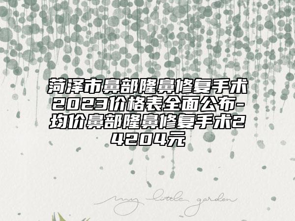 菏澤市鼻部隆鼻修復(fù)手術(shù)2023價(jià)格表全面公布-均價(jià)鼻部隆鼻修復(fù)手術(shù)24204元