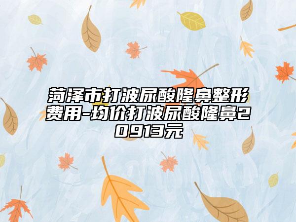 菏澤市打波尿酸隆鼻整形費用-均價打波尿酸隆鼻20913元