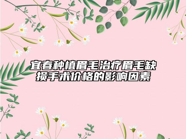 宜春種植眉毛治療眉毛缺損手術(shù)價(jià)格的影響因素