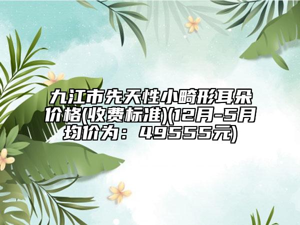 九江市先天性小畸形耳朵價格(收費標準)(12月-5月均價為：49555元)