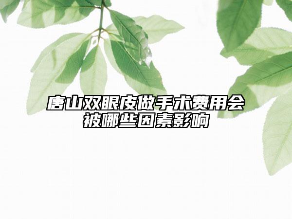 唐山雙眼皮做手術(shù)費(fèi)用會(huì)被哪些因素影響