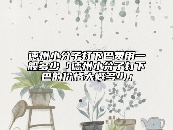 德州小分子打下巴費(fèi)用一般多少「德州小分子打下巴的價(jià)格大概多少」