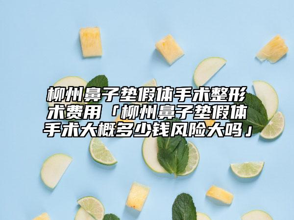柳州鼻子墊假體手術整形術費用「柳州鼻子墊假體手術大概多少錢風險大嗎」