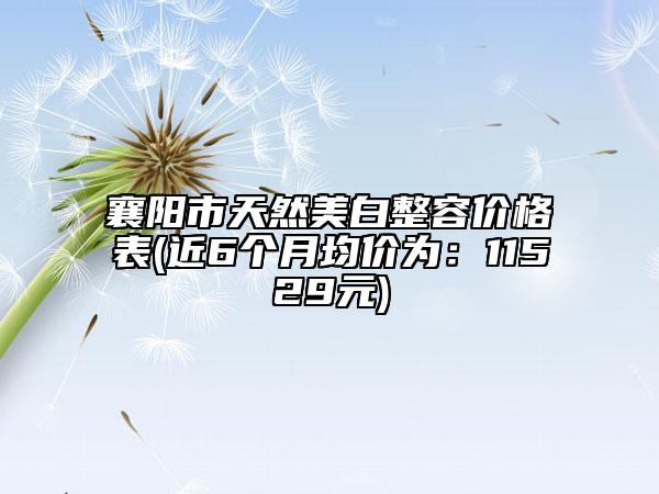襄陽(yáng)市天然美白整容價(jià)格表(近6個(gè)月均價(jià)為：11529元)