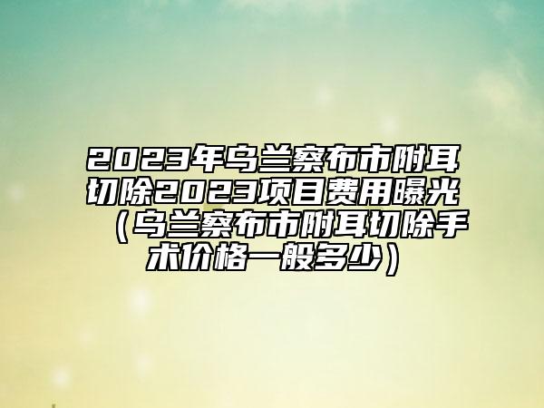 2023年烏蘭察布市附耳切除2023項(xiàng)目費(fèi)用曝光（烏蘭察布市附耳切除手術(shù)價(jià)格一般多少）