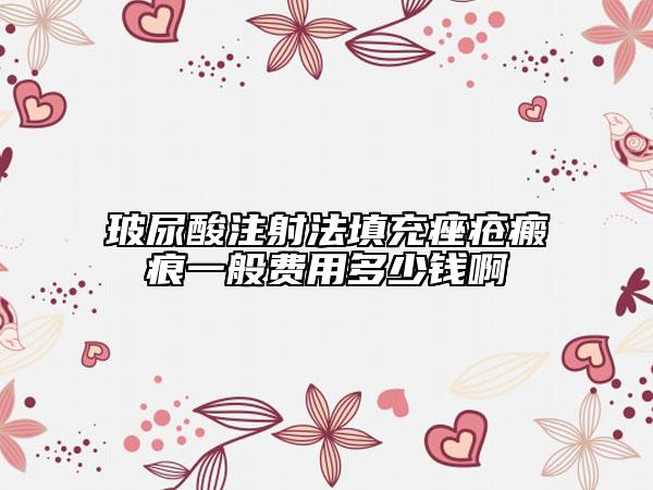 玻尿酸注射法填充痤瘡瘢痕一般費(fèi)用多少錢啊