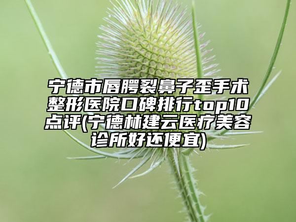 寧德市唇腭裂鼻子歪手術(shù)整形醫(yī)院口碑排行top10點評(寧德林建云醫(yī)療美容診所好還便宜)
