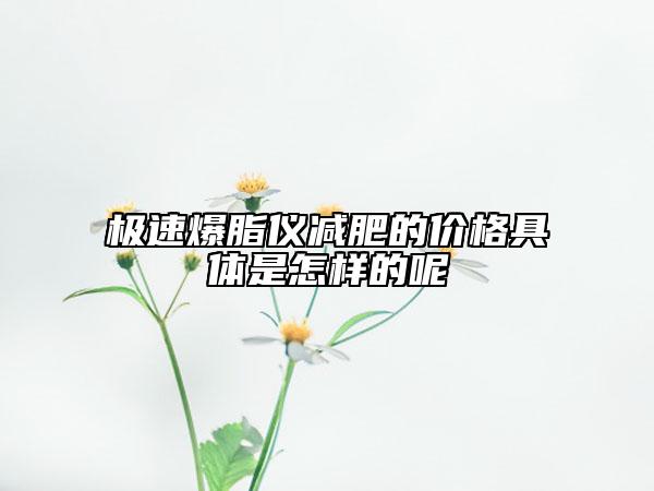 極速爆脂儀減肥的價格具體是怎樣的呢