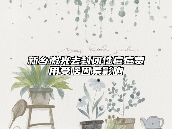 新鄉(xiāng)激光去封閉性痘痘費(fèi)用受啥因素影響