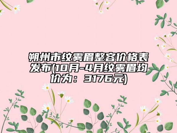 朔州市紋霧眉整容價格表發(fā)布(10月-4月紋霧眉均價為：3176元)