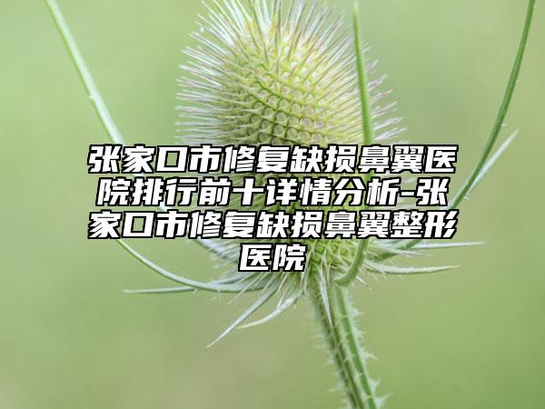 張家口市修復(fù)缺損鼻翼醫(yī)院排行前十詳情分析-張家口市修復(fù)缺損鼻翼整形醫(yī)院