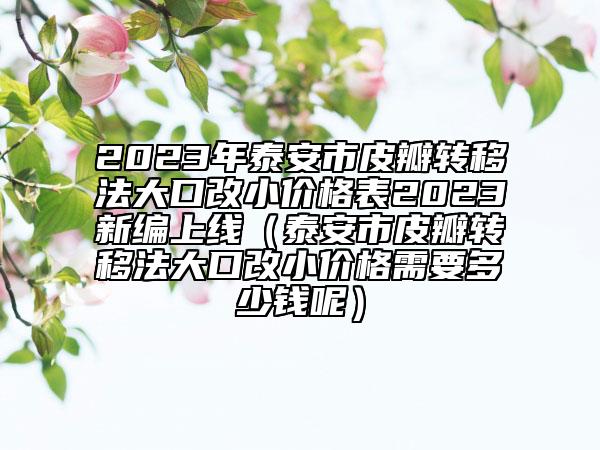 2023年泰安市皮瓣轉(zhuǎn)移法大口改小價(jià)格表2023新編上線（泰安市皮瓣轉(zhuǎn)移法大口改小價(jià)格需要多少錢呢）