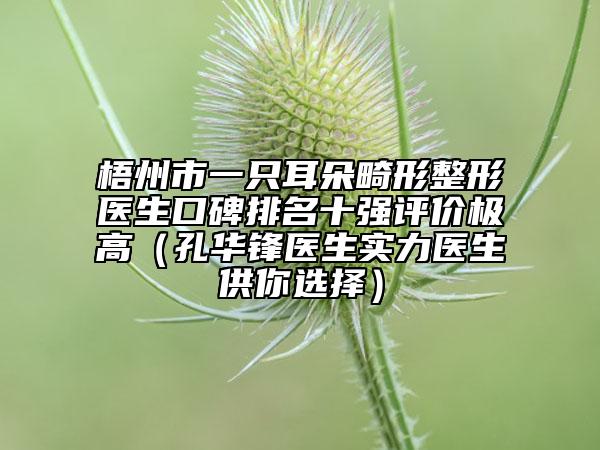 梧州市一只耳朵畸形整形醫(yī)生口碑排名十強評價極高（孔華鋒醫(yī)生實力醫(yī)生供你選擇）