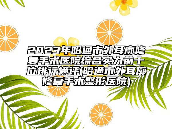 2023年昭通市外耳廓修復(fù)手術(shù)醫(yī)院綜合實(shí)力前十位排行橫評(píng)(昭通市外耳廓修復(fù)手術(shù)整形醫(yī)院)