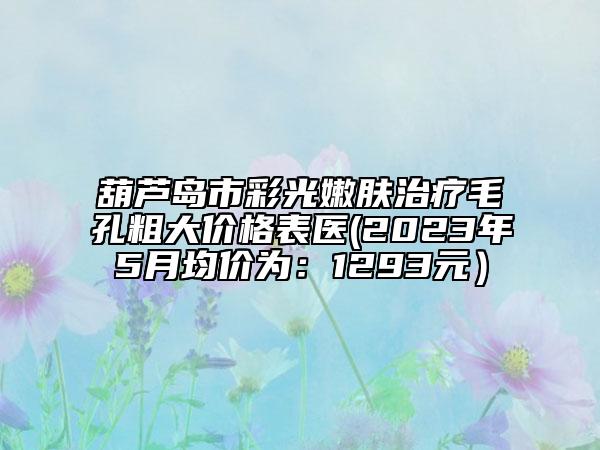 葫蘆島市彩光嫩膚治療毛孔粗大價(jià)格表醫(yī)(2023年5月均價(jià)為：1293元）