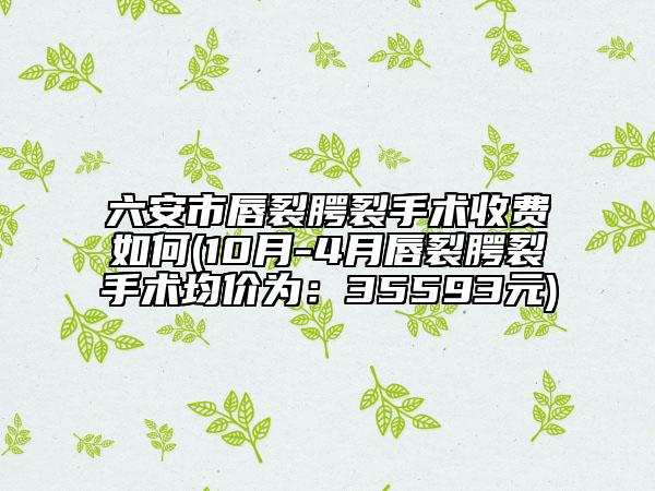六安市唇裂腭裂手術(shù)收費如何(10月-4月唇裂腭裂手術(shù)均價為：35593元)