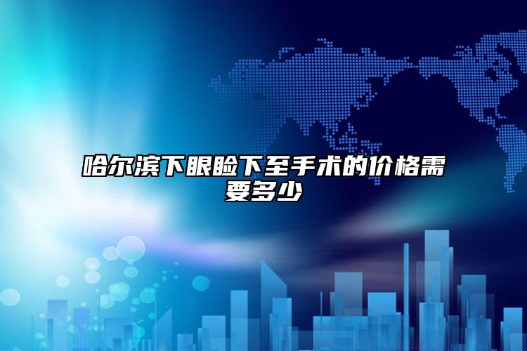 哈爾濱下眼瞼下至手術(shù)的價(jià)格需要多少