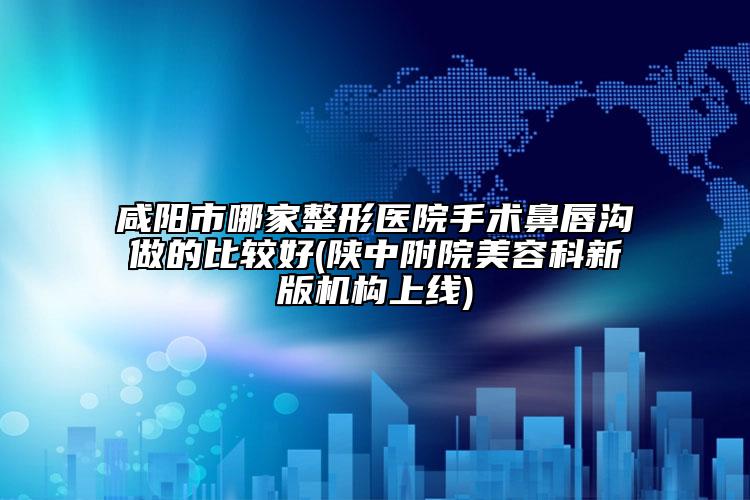 咸陽市哪家整形醫(yī)院手術(shù)鼻唇溝做的比較好(陜中附院美容科新版機構(gòu)上線)