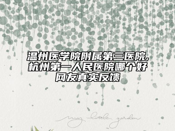 溫州醫(yī)學(xué)院附屬第三醫(yī)院,杭州第一人民醫(yī)院哪個好網(wǎng)友真實反饋