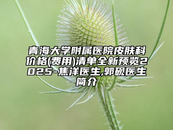 青海大學(xué)附屬醫(yī)院皮膚科價(jià)格(費(fèi)用)清單全新預(yù)覽2025-焦洋醫(yī)生,郭硯醫(yī)生簡介