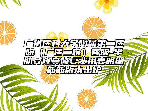 廣州醫(yī)科大學附屬第二醫(yī)院（廣醫(yī)二院）客服-半肋骨隆鼻修復(fù)費用表明細新新版本出爐