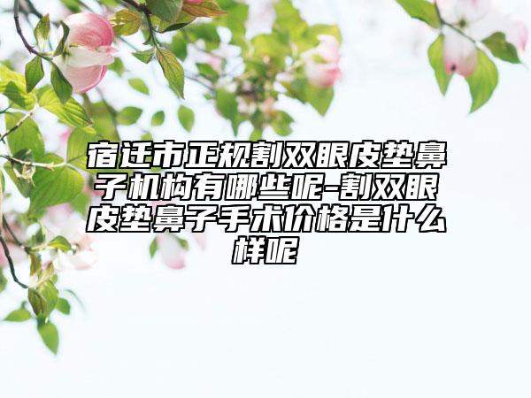 宿遷市正規(guī)割雙眼皮墊鼻子機構(gòu)有哪些呢-割雙眼皮墊鼻子手術(shù)價格是什么樣呢