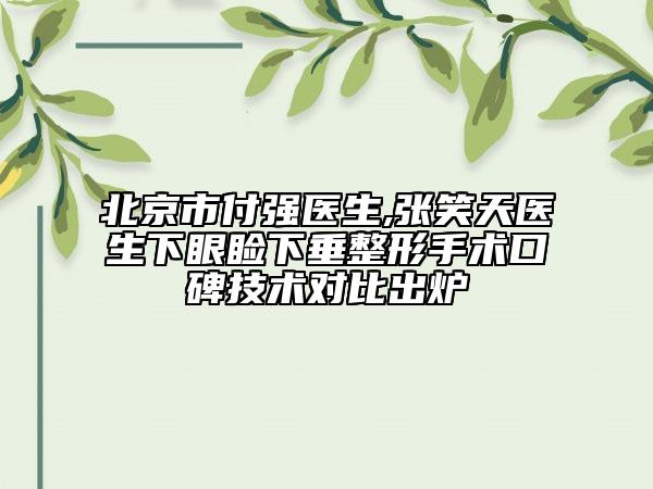 北京市付強醫(yī)生,張笑天醫(yī)生下眼瞼下垂整形手術(shù)口碑技術(shù)對比出爐