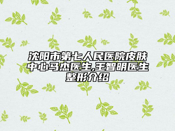 沈陽(yáng)市第七人民醫(yī)院皮膚中心馬杰醫(yī)生,王智明醫(yī)生整形介紹