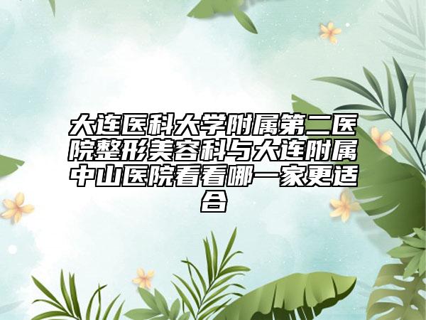 大連醫(yī)科大學附屬第二醫(yī)院整形美容科與大連附屬中山醫(yī)院看看哪一家更適合